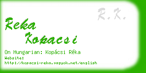reka kopacsi business card